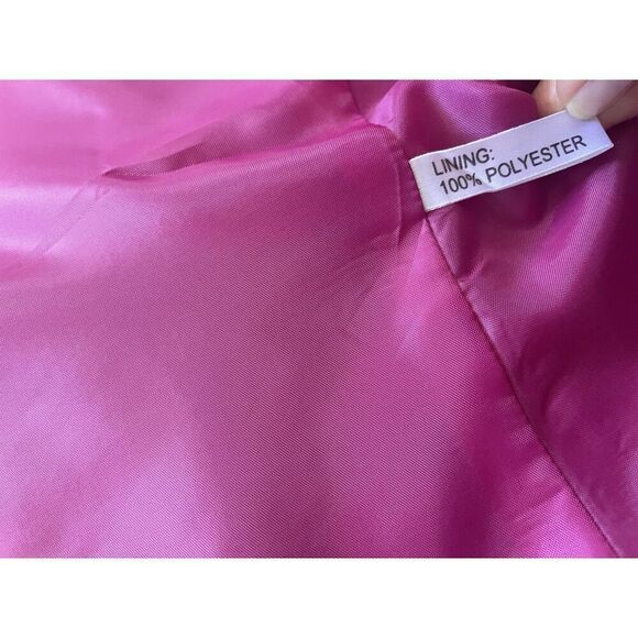 Shomi Vintage Silk  Lined Short Sleeve Button Up Women’s Pink Jacket Size 14 - Picture 8 of 10